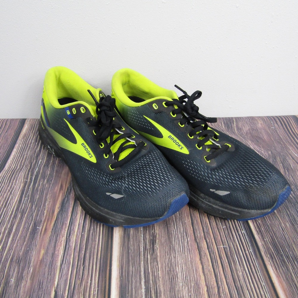 Brooks‎ Ghost 15 Running Shoes Mens Size 11.5 Black Yellow Cushion 110393 1D 063